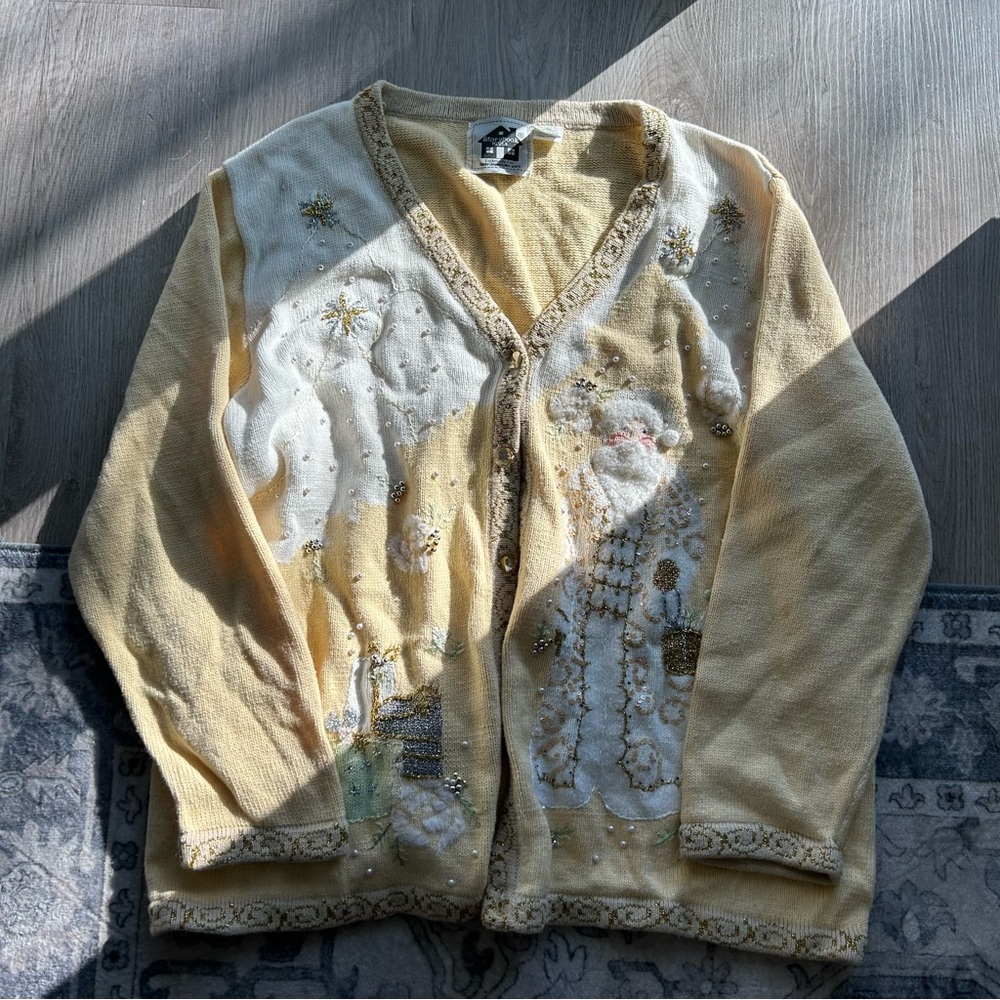 Storybook Knits Santa cardigan 2X